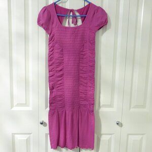 GUILTY! Dark pink stretchy form fitting midi dress